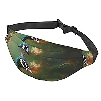 Fanny Pack For Men Women Casual Belt Bag Waterproof Waist Bag Colorful Peacock Running Waist Pack For Travel Sports