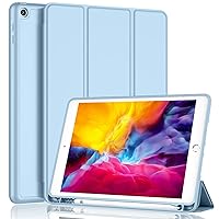 iMieet iPad 9.7 Case (2018/2017 Model, 6th/5th Generation), Smart Cover with Pencil Holder and Soft Baby Skin Silicone Back and Full Body Protection, Auto Wake/Sleep Cover (Sky Blue)