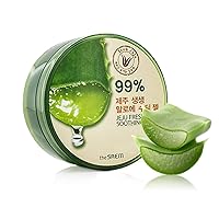 [the SAEM] Jeju Fresh Aloe Soothing Gel 10.1 fl. oz. (300ml) - 99% Aloe Vera, Hydrates & Dry, Itchy & irritated Skin