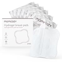 Momcozy Soothing Gel Pads, Instant & Long Cooling Relief for Sore Nipples, Made Without BPA, Hydrogel Pads with Lanolin for Breastfeeding, 6 Count