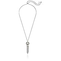 Lucky Brand Women's Chain Bead Pendant Necklace, Silver, One Size