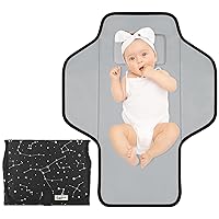 Portable Changing Pad Travel - Waterproof Compact Diaper Changing Mat with Built-in Pillow - Lightweight & Foldable Changing Station, Newborn Shower Gifts, Star
