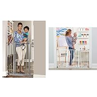 Easy Step Extra Tall Walk Thru Baby Gate, Bonus Kit, Includes 4-Inch Extension Kit & 56-Inch Extra WideSpan Walk Through Baby Gate, Includes 4-Inch, 8-Inch and 12-Inch Extension