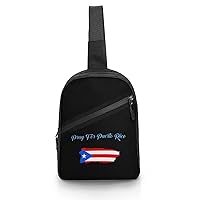 Pray for Puerto Rico Sling Backpack Chest Bag Crossbody Shoulder Bags Daypack For Casual Travel Hiking Sports