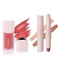 Soft Cream Blush Makeup & Long Lasting & Waterproof 2Color Dual Cream Contour Stick