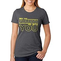 Old Glory May The Fourth Be with You Womens Soft Heather T Shirt