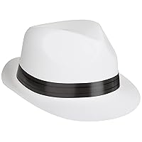 60339-25 Velour Havana Chairman Hats, One Size Fits Most, White/Black, 12 Piece Pack
