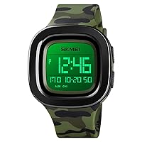 Men's Digital Watch Outdoor Sports Watches for Men Square Multifunctional Chronograph Watches Countdown Alarm Wrist Watch