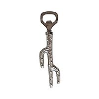 Creative Co-Op Stainless Steel and Aluminum Cactus Shaped Bottle Opener, Nickel