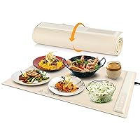 Electric Warming Trays for Food, Foldable & Portable Warming Tray with Silicone Nano-Material, Full-Surface Heating Mat with Adjustable Temperature, Versatile Food Warmers for Buffets Potluck Party.