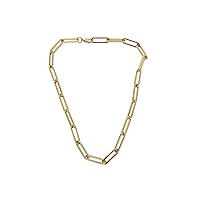 Shapes Studio 18K Gold Plated Titanium Thick Paperclip Chain Necklace, Minimalist Style, Bold Chunky Paper Clip Chain Necklace, Short Necklace, Never Tarnish