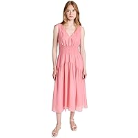 Vince Women's Sleeveless V Neck Smocked Dress