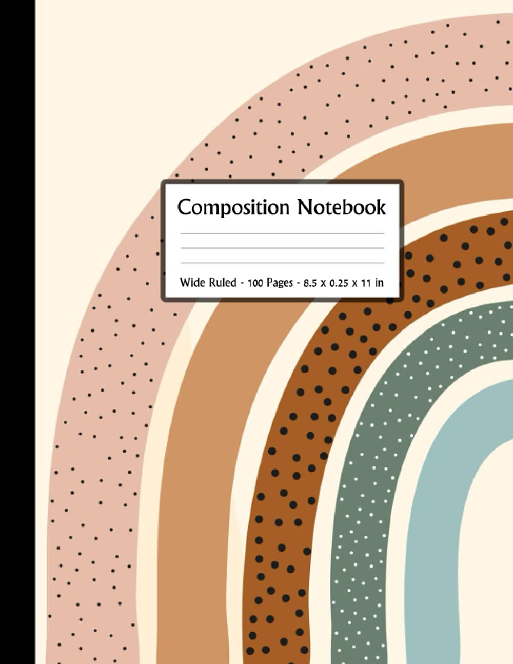 Composition Notebook Aesthetic: Boho Burnt Orange Half Rainbow With Polka Dot Pattern|Notebook for School, Girls, Boys, College Students, Kids, Elementary School and Note Taking