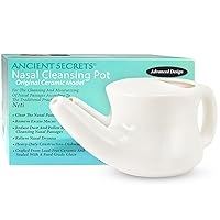 Neti Pot Sinus Rinse - Nasal Cleansing Pot, Nasal Irrigation, Dishwasher-Safe, Ergonomic, No-Leak Ceramic Neti Pot, 1 Count 