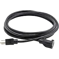 Clear Power 8 ft Indoor/Outdoor Extension Cord 16/3 SJTW, Black, Water & Weather Resistant, Flame Retardant, 3 Prong Grounded Plug DCOC-0122-DC