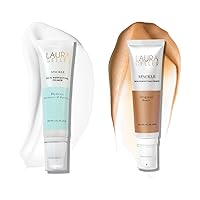 LAURA GELLER NEW YORK Spackle Super-Size Skin Perfecting Primer Duo - Bronze + Hydrate - Hyaluronic Acid - Long-Wear Foundaiton Face Primer - 2 Fl Oz (Set of 2)