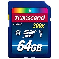 Transcend 64GB SDXC Class 10 Uhs-1 Flash Memory Card Up to 60MB/S (TS64GSDU1)