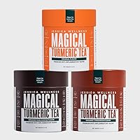 Magical Turmeric Tea/Ginger Turmeric Tea with Black pepper/Turmeric Powder with Black Pepper, Ginger and Stevia, 3.5 oz - Jessica Wellness Magical Turmeric Tea (Variety Pack)