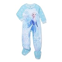 II Toddler Girls Elsa Snowflake Footed Pajamas Blanket Sleeper Pajamas (5t) Blue