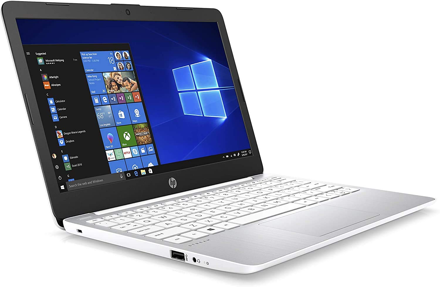 2022 HP Stream 11.6 inch Laptop Computer Intel Celeron N4020 upto 2.8 GHz, 4GB RAM, 32GB eMMC Storage, Windows 10 Home, 13Hr Battery Life, Office 365 1Year, (Diamond White) Plus Vgsion Bundle Software