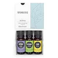 Top Essential Oil 3 Set, Best 100% Pure Aromatherapy Intro Kit (for Diffuser & Therapeutic Use), 10 ml