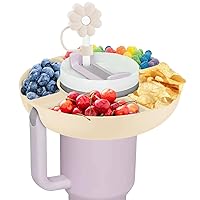 For Stanley Cup 30 oz Snack Bowl, Compatible with Stanley Cup 30 oz Insulated Snack Tray with Handle, Stanley Accessories, Silicone (milky white)
