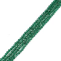 2 Strands Adabele Natural Emerald Green Jade Healing Gemstone 3mm (0.12 Inch) Small Tiny Faceted Round Spacer Loose Stone Beads (250-270pcs) for Jewelry Craft Making GH3R-10