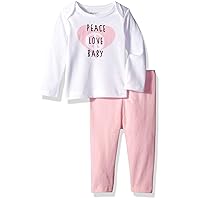 Hanes Baby-Girls Ultimate Baby Flexy 2 Piece Set (Pant With Long Sleeve Crew Tee)