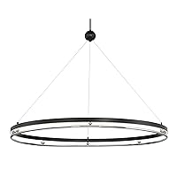 Grande Illusion LED Pendant in Coal with Polished Nickel Highlights