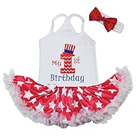 Petitebella USA Hat My 1st Birthday Halter Baby Dress Nb-18m