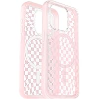 OtterBox iPhone 14 Pro Max (Only) Symmetry Clear Series+ Case - Checkmate (Pink) - Ultra-Sleek - Snaps to MagSafe - Raised Edges Protect Camera & Screen - Non-Retail Packaging