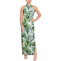 RACHEL Rachel Roy Womens Floral Print Long Maxi Dress Green M