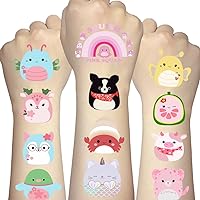 120 Pcs/ 6 Sheets Cute Cartoon Temporary Tattoos, Birthday Party Decoration Supplies, Party Favors, Cute Decorations, Cute Sticker Style Gift Ideas for Schools Prizes Themed