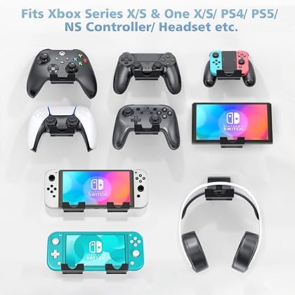 OIVO Controller Wall Mount Holder for PS3/PS4/PS5/Xbox 360/Xbox One/S/X/Elite/Series S/Series X Controller, Pro Controller, Upgraded Adjustable Wall Mount for Video Game Controller&Headphones- 4 Pack