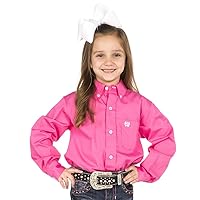 Cinch Boys Kid s Solid Button Down Shirt Large Pink