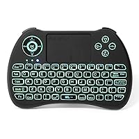 Mini Wireless Keyboard, 2.4G Wireless Spain, 3 Colors Backlight, Mini Keyboard, Touchpad, Air Mouse (Color : Black, Size: One Size)