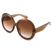 FEISEDY Oval Oversized Trendy Sunglasses Women Men Stylish Retro Big Frame Vacation Sun Glasees UV400 Protection B0017