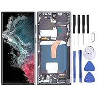 Mobile Phone LCD Display Touch Screen for Galaxy S22 Ultra 5G SM-S908U US Edition OLED LCD Screen Digitizer Full Assembly with Frame (Black) Replacement Part
