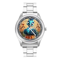 Peacock Watch Fashion Simple Wrist Watch Analog Quartz Unisex Watch for Father