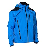 Showers Pass Men's Refuge Waterproof Breathable Windproof Hooded Packable Rain Jacket - Pacific Blue Color - Size Medium
