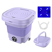 Portable Washing Machine for Apartments, Upgraded 8L Mini Folding Washing Machine Portable with Disinfection Function, Small Portable Washer Machine for Apartments, Dorm, Camping, RV, Travel Laundry