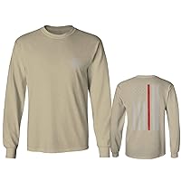 American Flag Thin Red Line Firefighter Support Seal Long Sleeve Men's