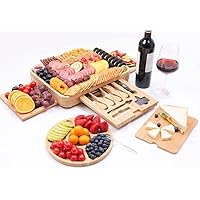 Charcuterie Boards Cheese Boards Set with Knife Set for House Warming Gifts New Home Decor, Anniversary Birthday & Wedding Gifts for Couple, Bridal Shower Gift for Women