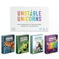 Unstable Games - Unstable Unicorns - Base Game + 4 Expansion Bundle