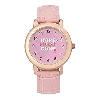 Pink Hope Fight Breast Cancer Fashion Casual Watches for Women Cute Girls Watch Gift Nurses Teachers