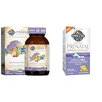 Organics Women’s Prenatal Multivitamin with Vitamin D3, B6, B12, C & Iron & Minami Natural Prenatal DHA Omega 3 Fish Oil Supplement Softgels, Lemon, 30 Count