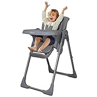 4 in 1 Baby High Chair, High Chairs for Babies and Toddlers, Portable Feeding and Eating Seat, Foldable Highchair with 4 Levels of Recline and 7 Levels of Height Adjustment (Starry Gray)