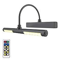 Wireless Painting Light with Rotatable Light Head for Wall Art, Pictures,Painting,Artworking Display, Remote Control, Dimmable and Timer Off,Battery Operated-Black
