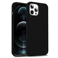 Woven Pattern Liquid Silicone Phone Case, Soft Flocking Lining for iPhone 13 12 11 Pro Max X XS XR Shell, Non-Yellowing, Skin-Friendly Back Cover(13,Black)