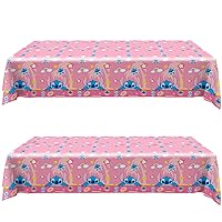 2Pcs Pink Stitch Party Tablecloth，Stitch Theme Birthday Party Decorations Supplies (51.97